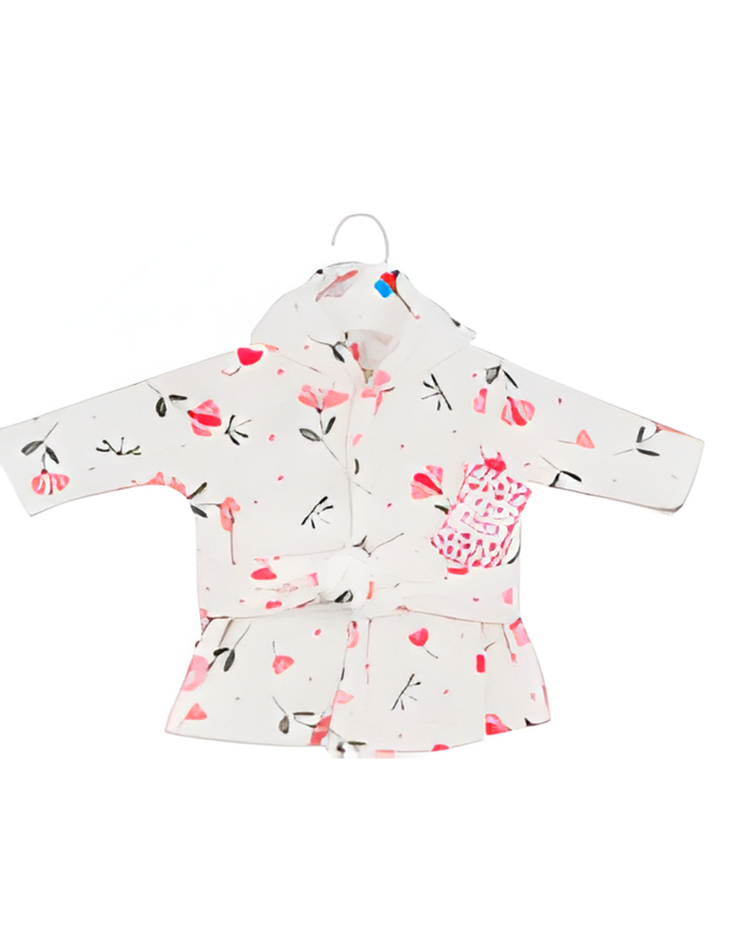 HOODED ROBE,0-9M TULIPS