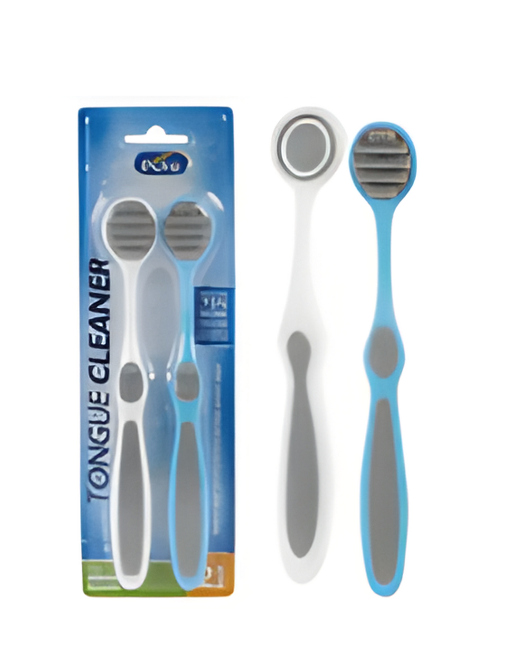 TONGUE CLEANER,2pk 2TONE PLSTw