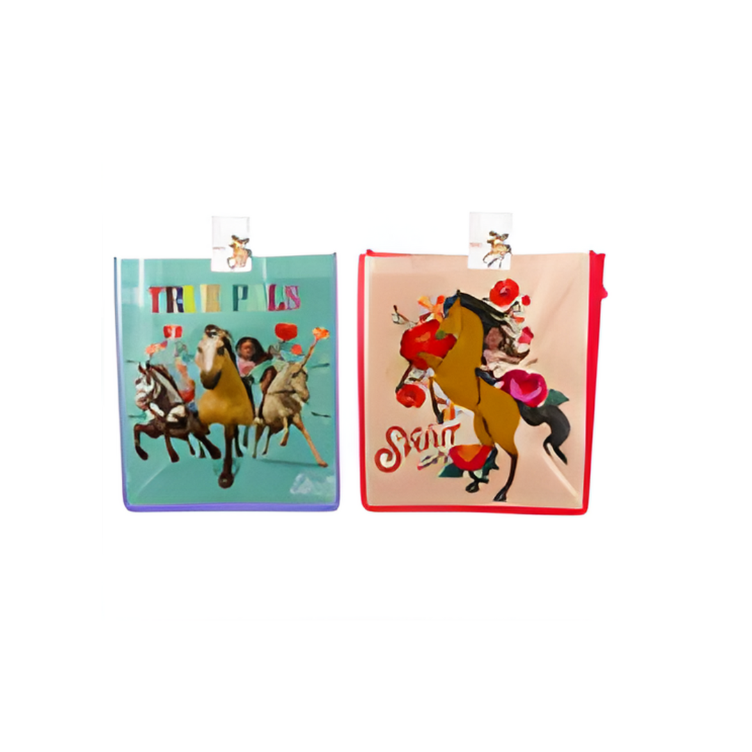 Two greeting cards with horse illustrations on a white background