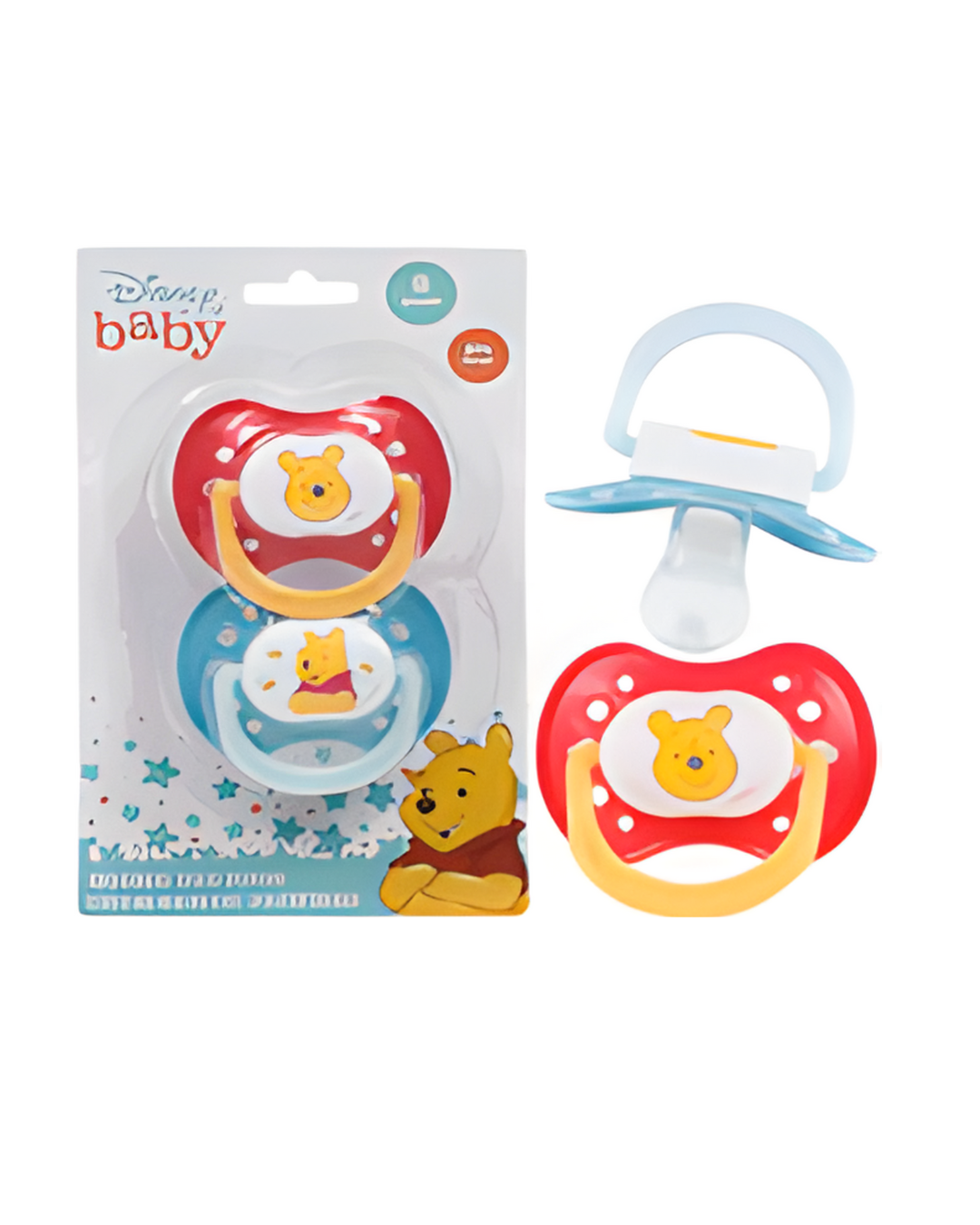 PACIFIER,2pk WINNIETHEPOOH RED