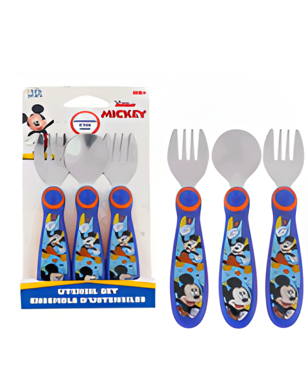 FORK & SPOON SET,3pk MICKEY MO