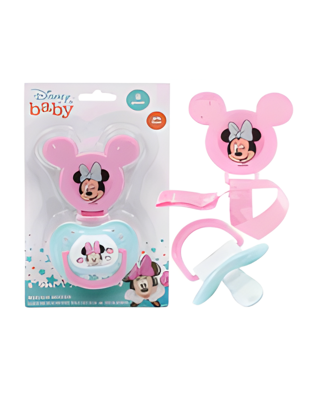 PACIFIER,W/CLIP MINNIEMOUSE GR