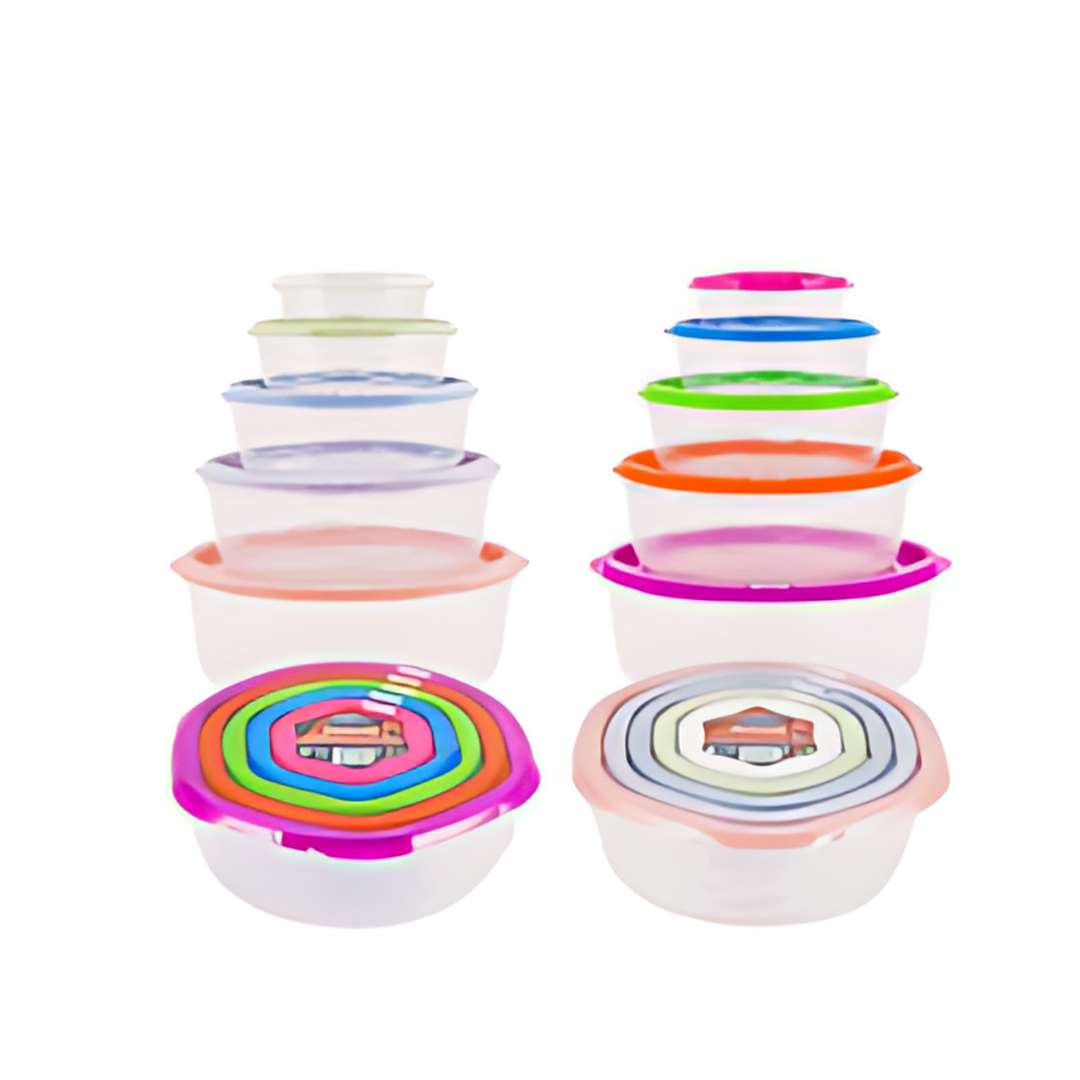 FOOD CONTAINER SET,10pc RNDw/L