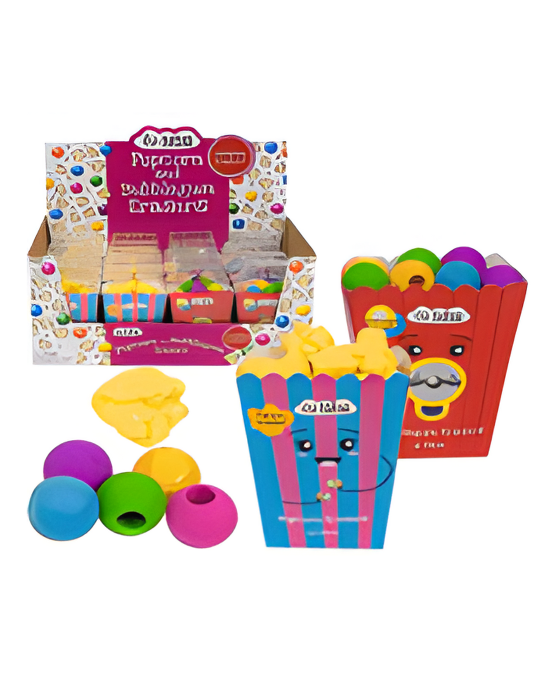 ERASER,2.5"SCENTED POPCORN&BUB