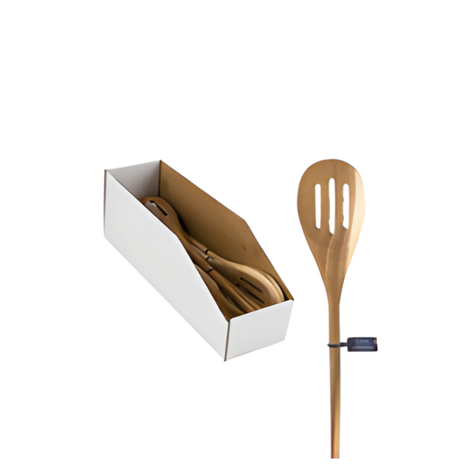 SLOTTED SPOON,12" ACACIA WOOD