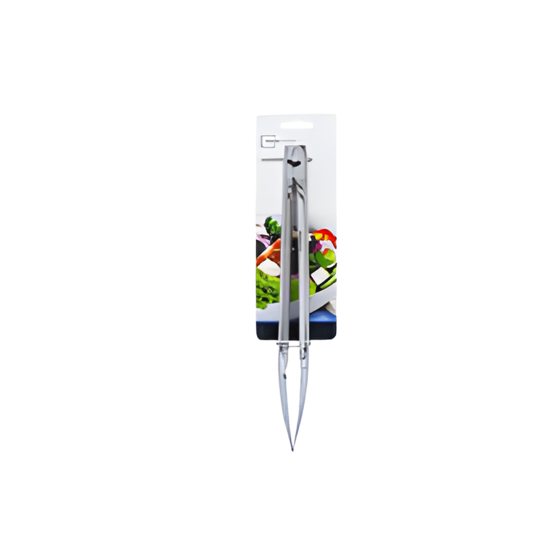 Pair of tongs in packaging with a white background