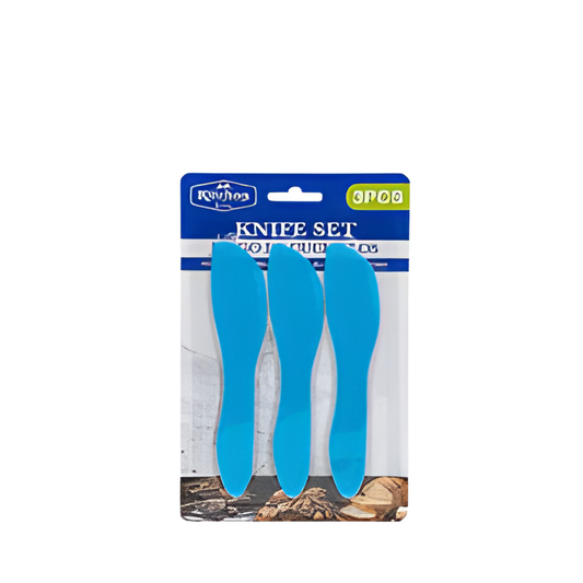 BUTTER KNIFE SET,3pc PLSTC BLU