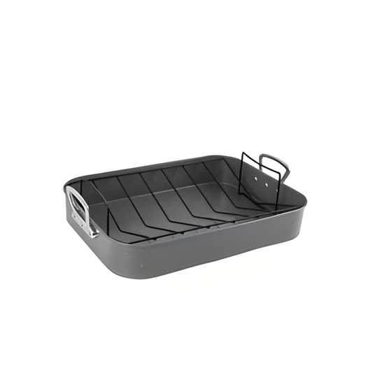 ROASTER PAN,2pc w/RACK GREY