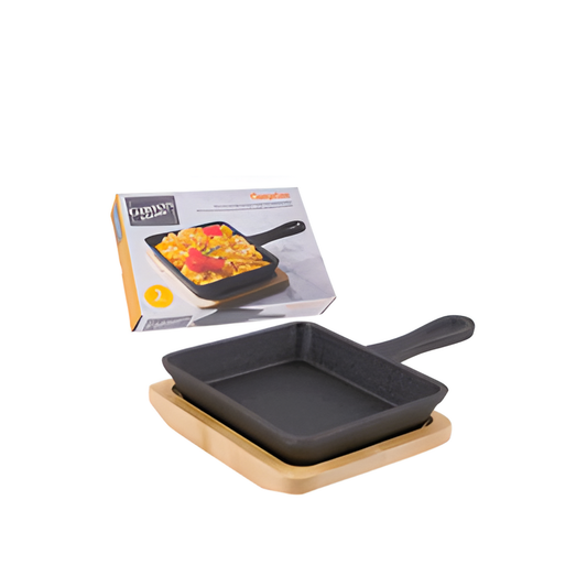 FRYING PAN,5"x4"RECT.CIw/WDN B