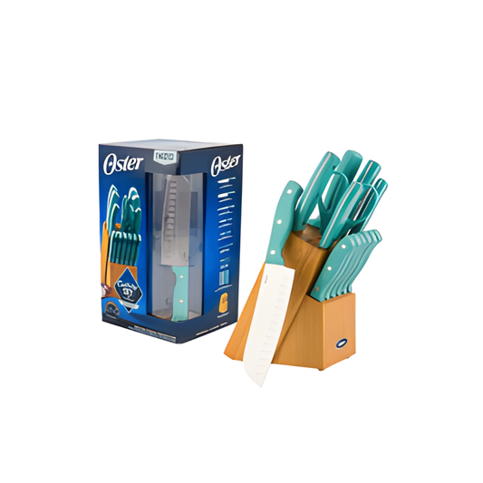 CUTLERY SET,14pc S.S.w/WOOD BL