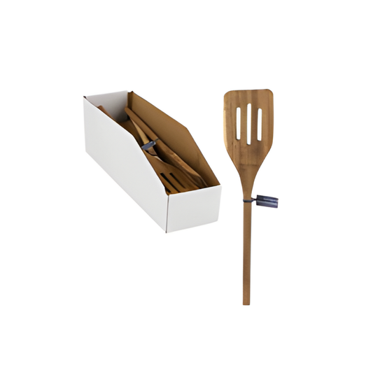 SLOTTED TURNER,12" ACACIA WOOD