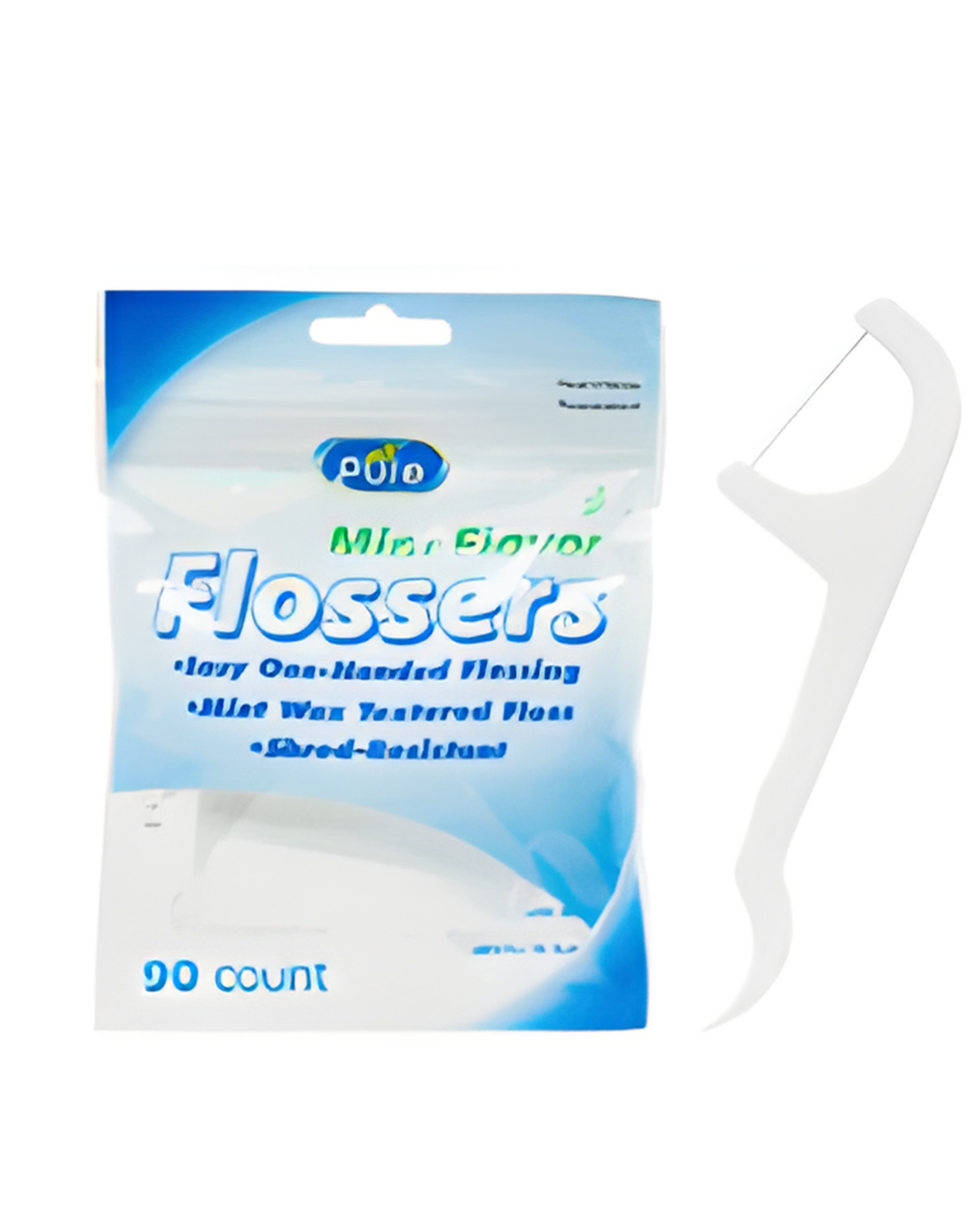 FLOSS PICKS,90ct WHITE PLSTC