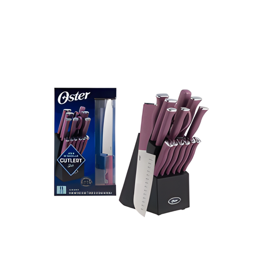 CUTLERY SET,15pc w/BLOCK PURPL