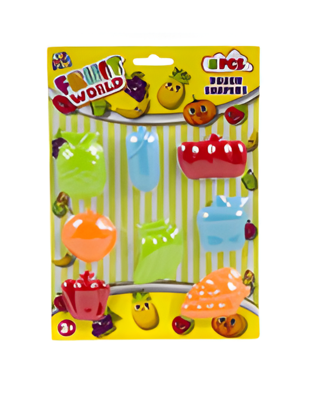 CLAY MOLDS, 8pc FRUIT WLD PLST