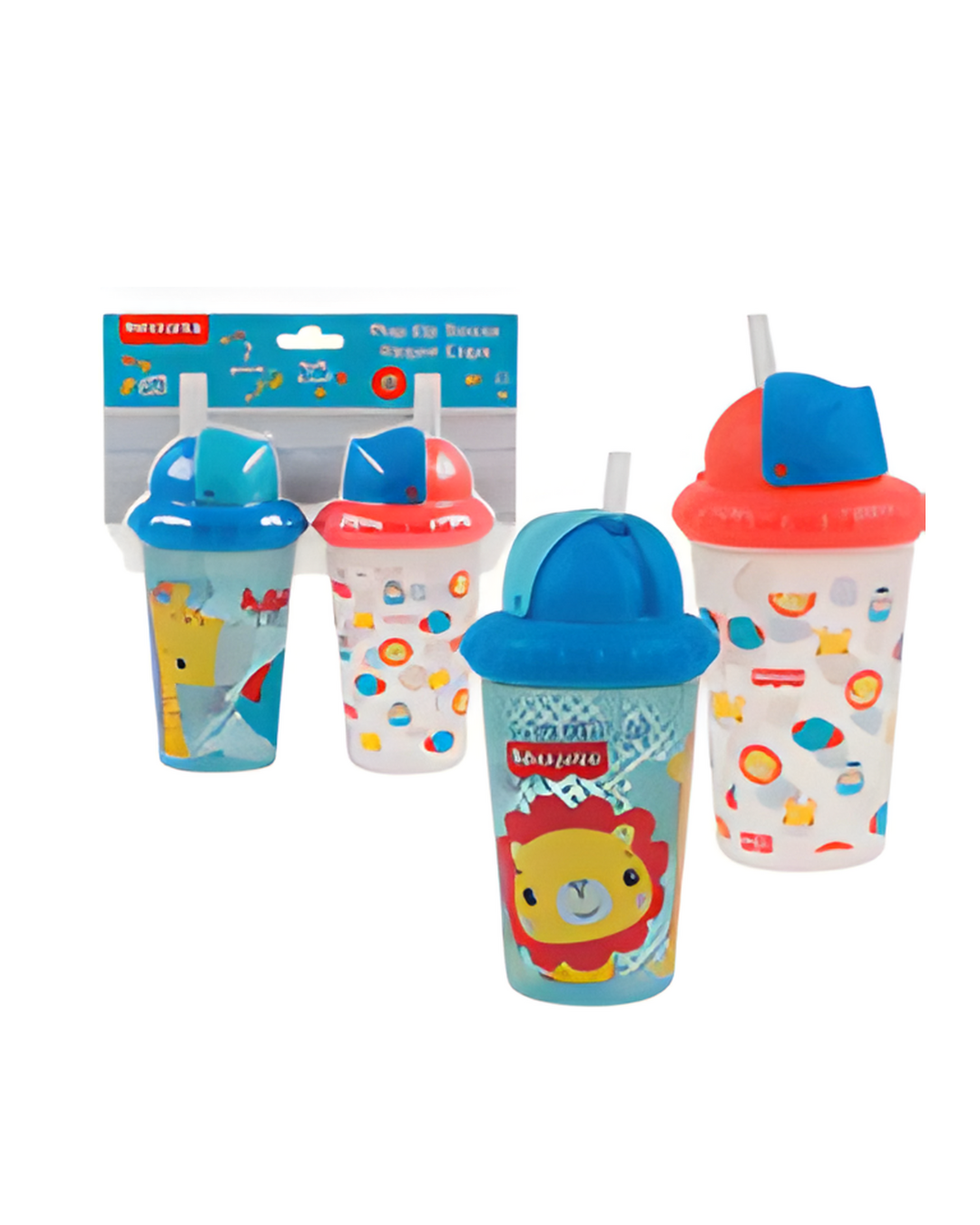 SIPPY STRAW CUP,2pkFP HAPPY DA