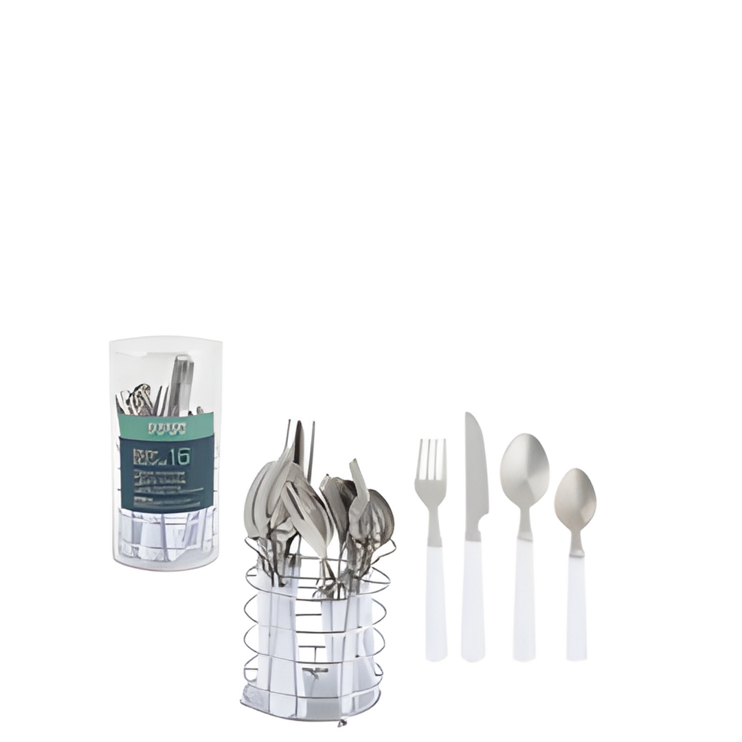 FLATWARE SET,16pc S.S.w/PP HND