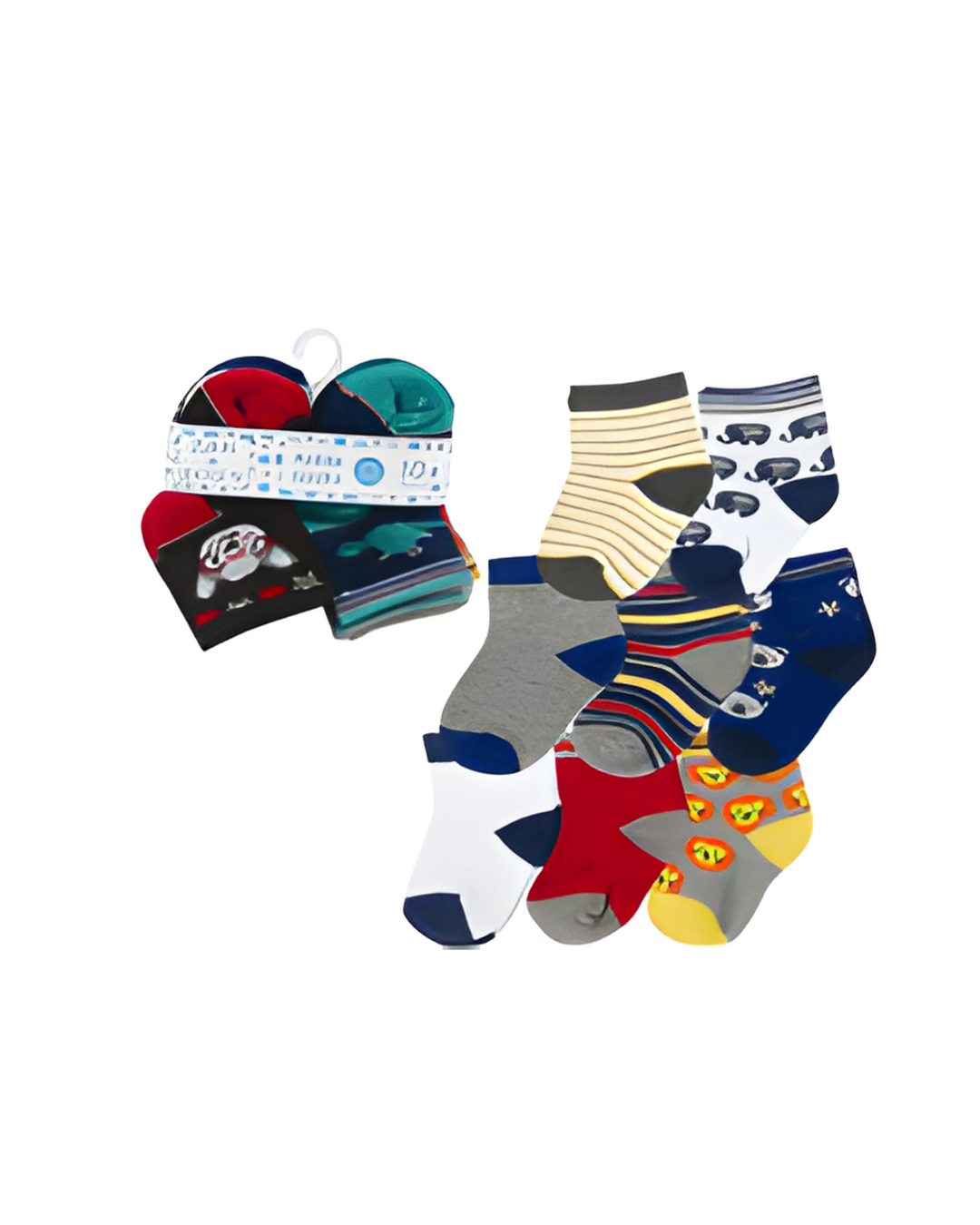 SOCKS,10pk0-12M BOYS ANKLE AST