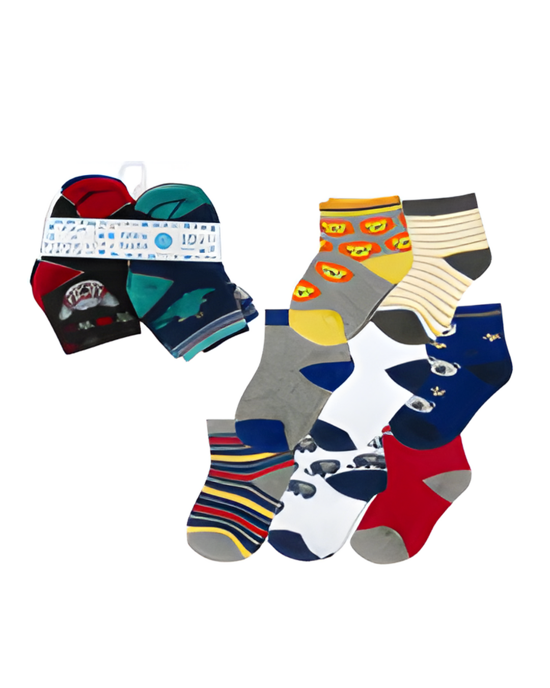 SOCKS,10pk12-24M BOYS ANKLE AS