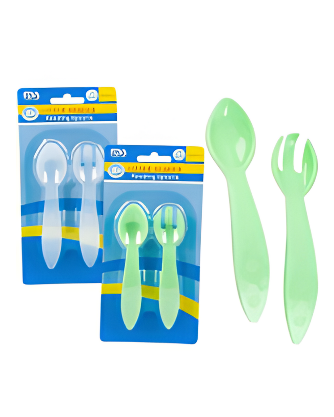 SPOON/FORK SET,PLASTIC2AST CLR