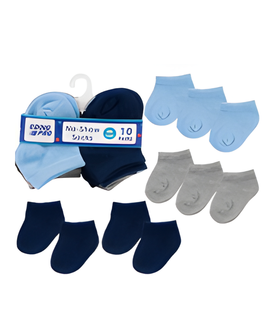 SOCKS,12M 10pk BOYS NO SHOW AS