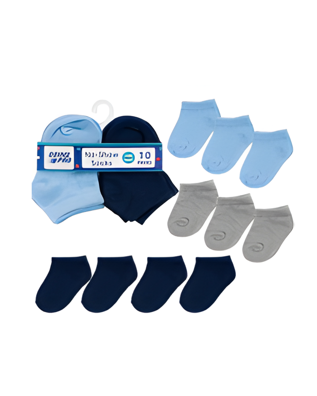 SOCKS,12-24M 10pk BOYS NOSHOW