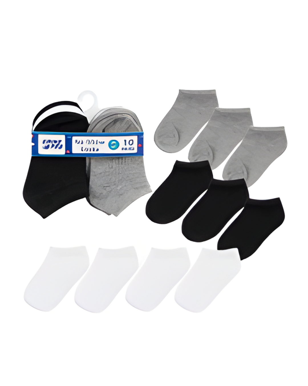 SOCKS,2T-4T 10pk BOYS NO SHOW