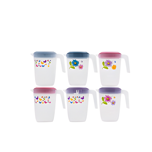 PITCHER,2.25Lt CLEARwFLWR PRIN
