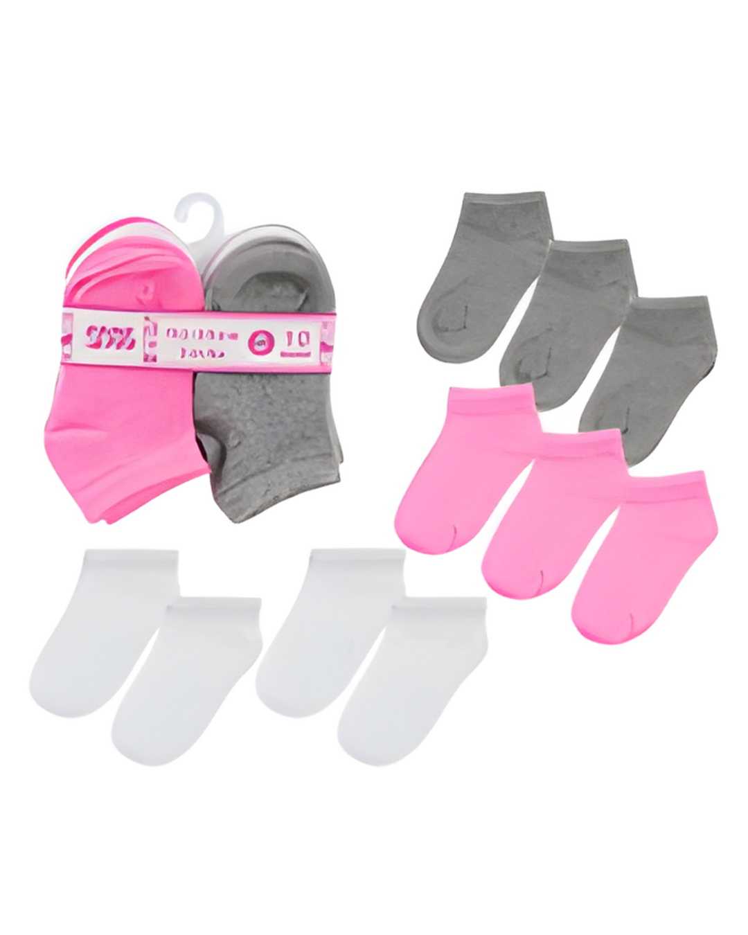 SOCKS,2T-4T 10pk GIRLS NO SHOW