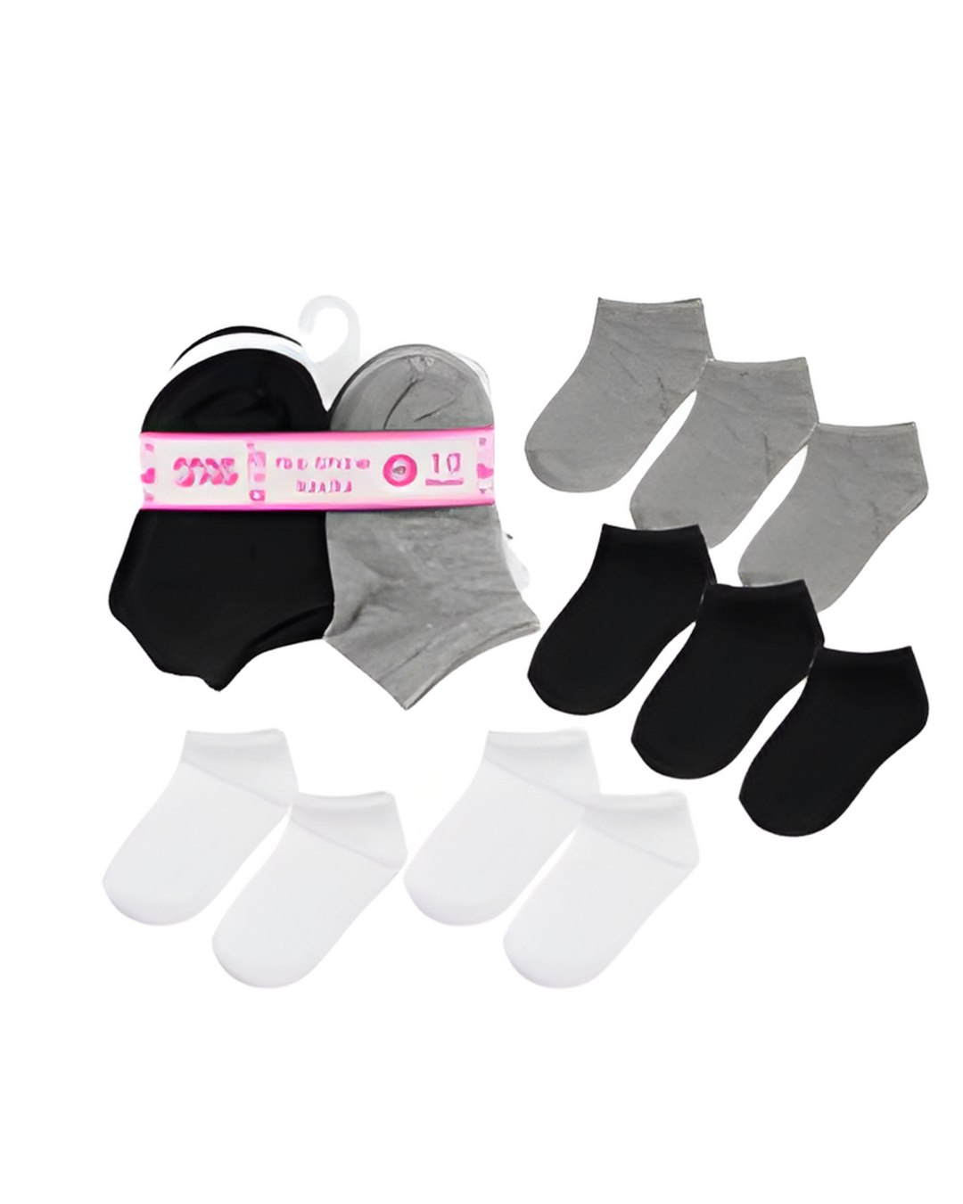 SOCKS,2T-4T 10pk GIRLS NO SHOW