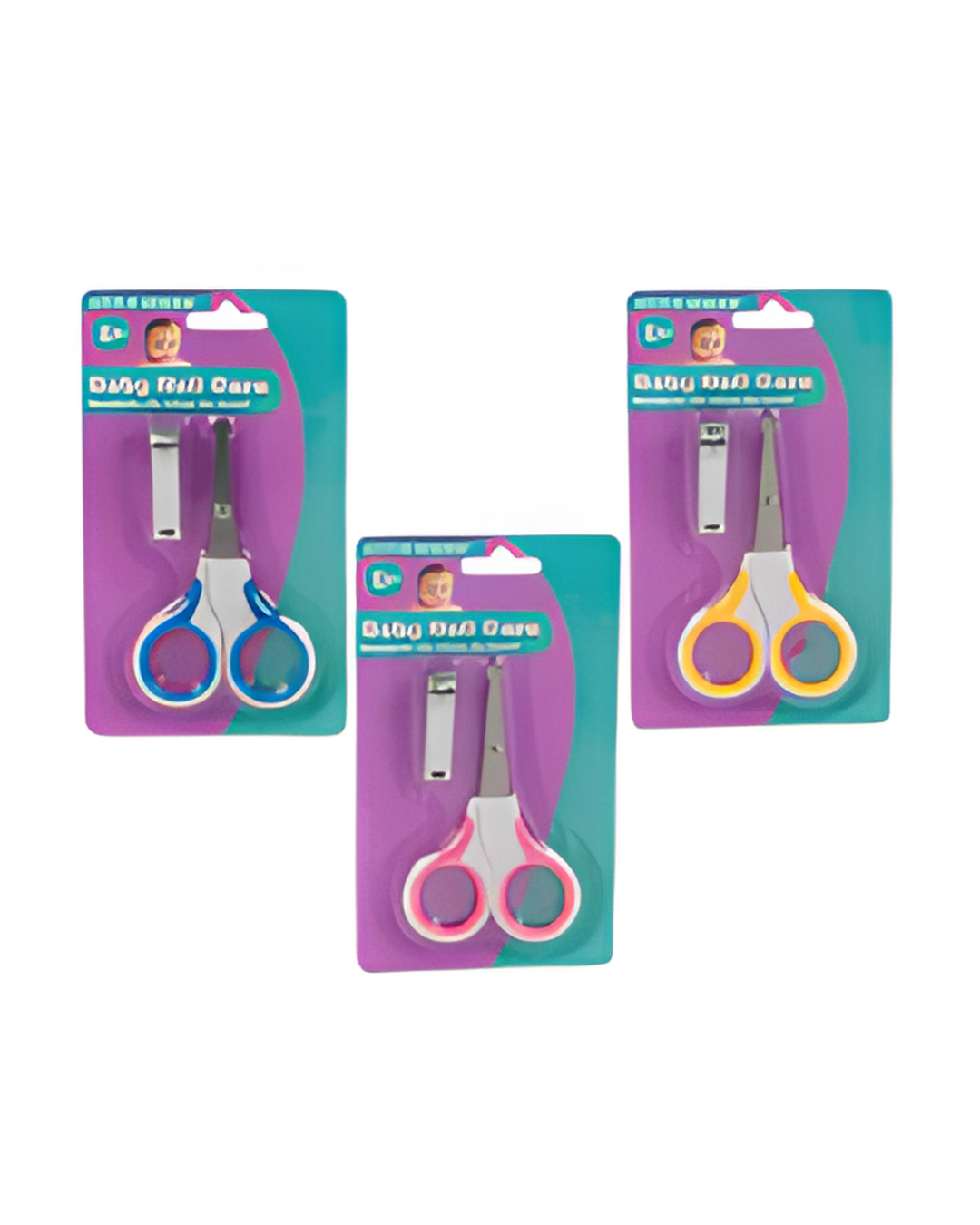 Set of pet nail clippers with packaging on a white background