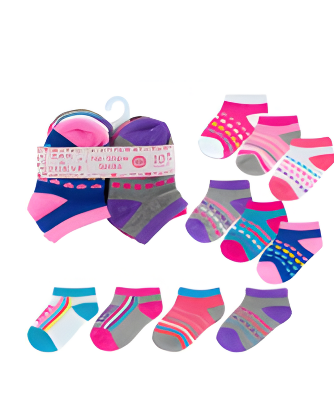 SOCKS,10pk 12-24M GRLS NOSHOW