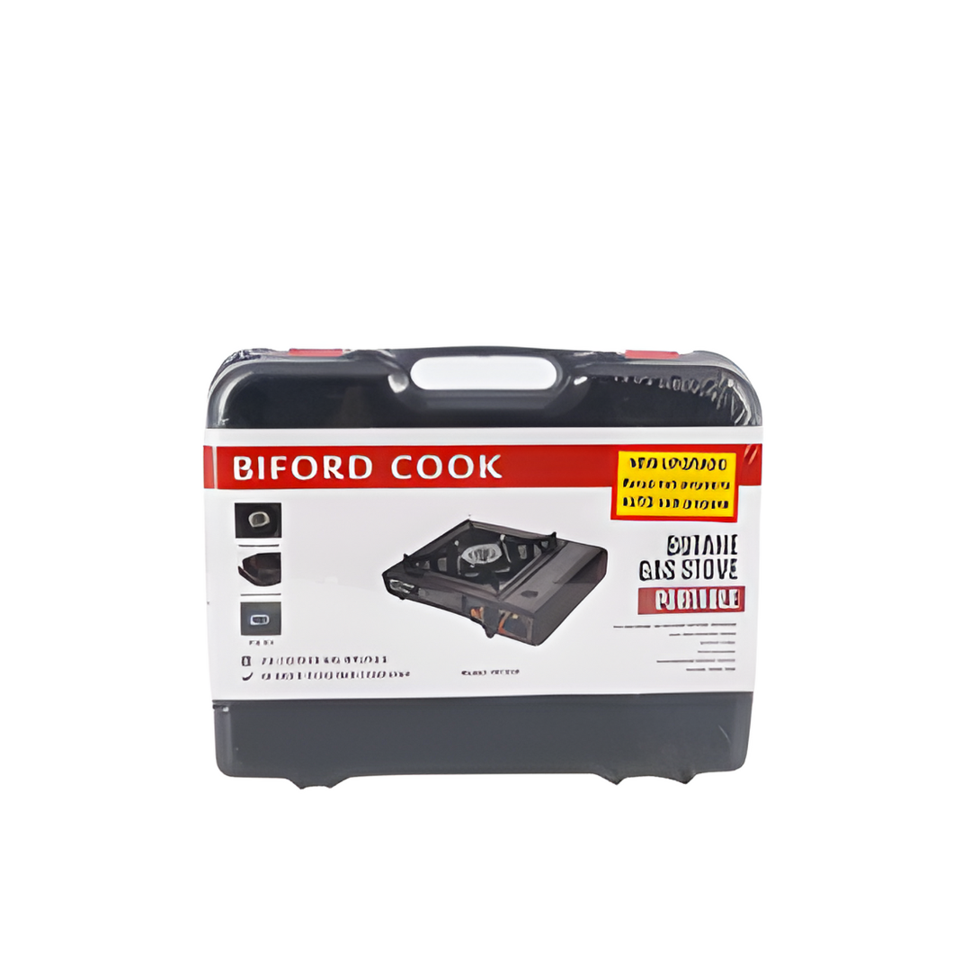 Biford Cook portable gas stove packaging on a white background