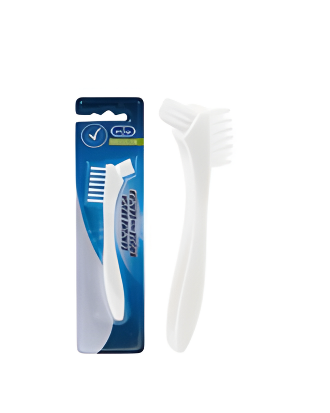 DENTURE TOOTHBRUSH, WHITE