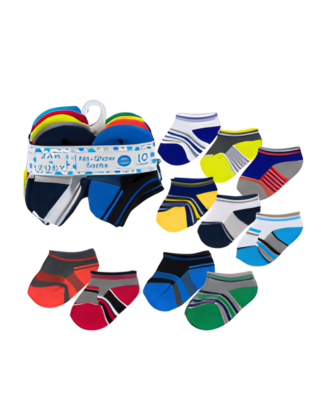 SOCKS,10pk 0-12M BOYS NO SHOW