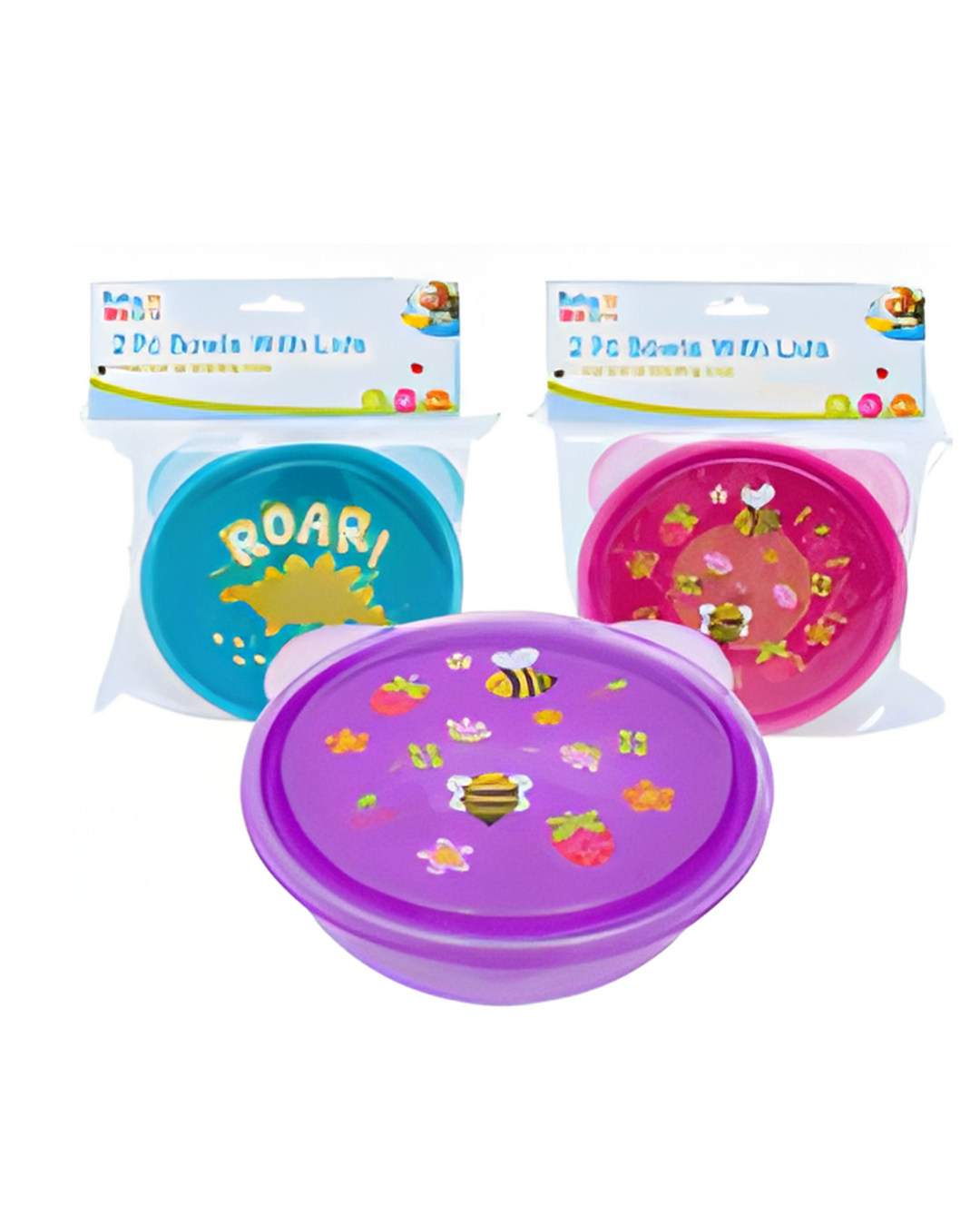 BABY BOWL SET DECORATIVE W/LID