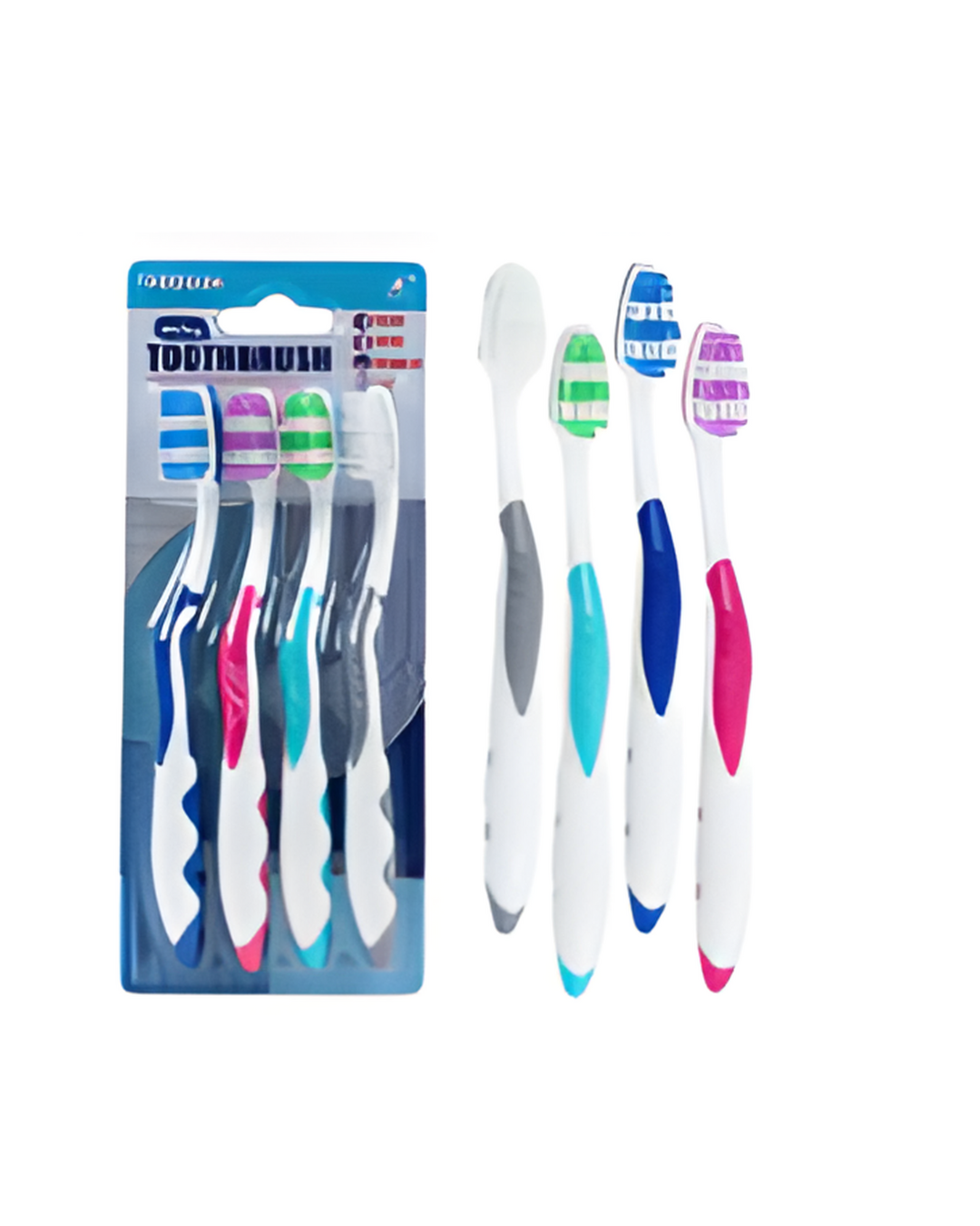 TOOTHBRUSH,4pc 4ASST CLRS HAPP