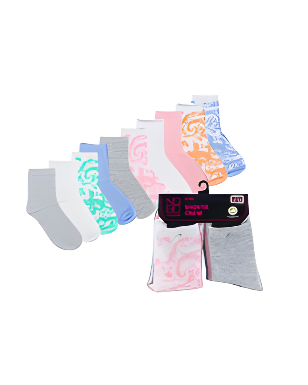SOCKS,10pk size4-10 CREW TIEDY