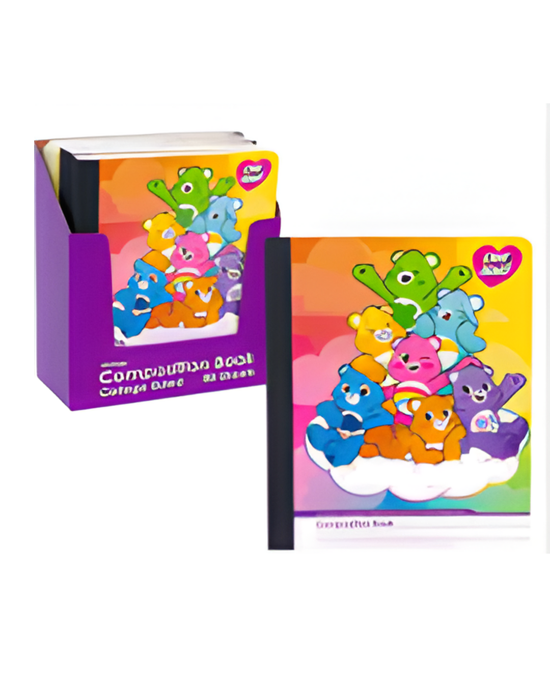 Colorful children's book with character illustrations on a white background