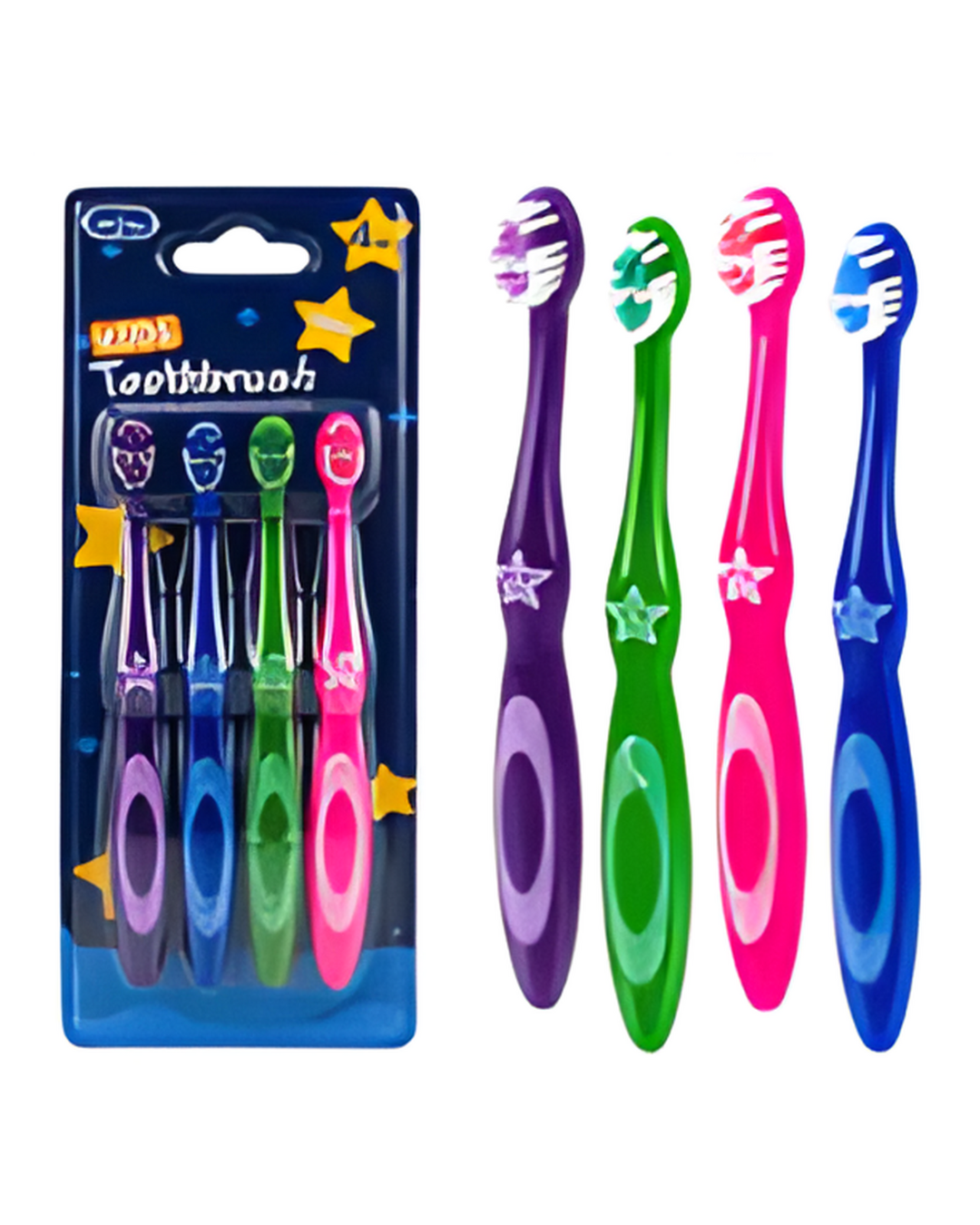 TOOTHBRUSH,4pcSTAR DESIGN 4ASS