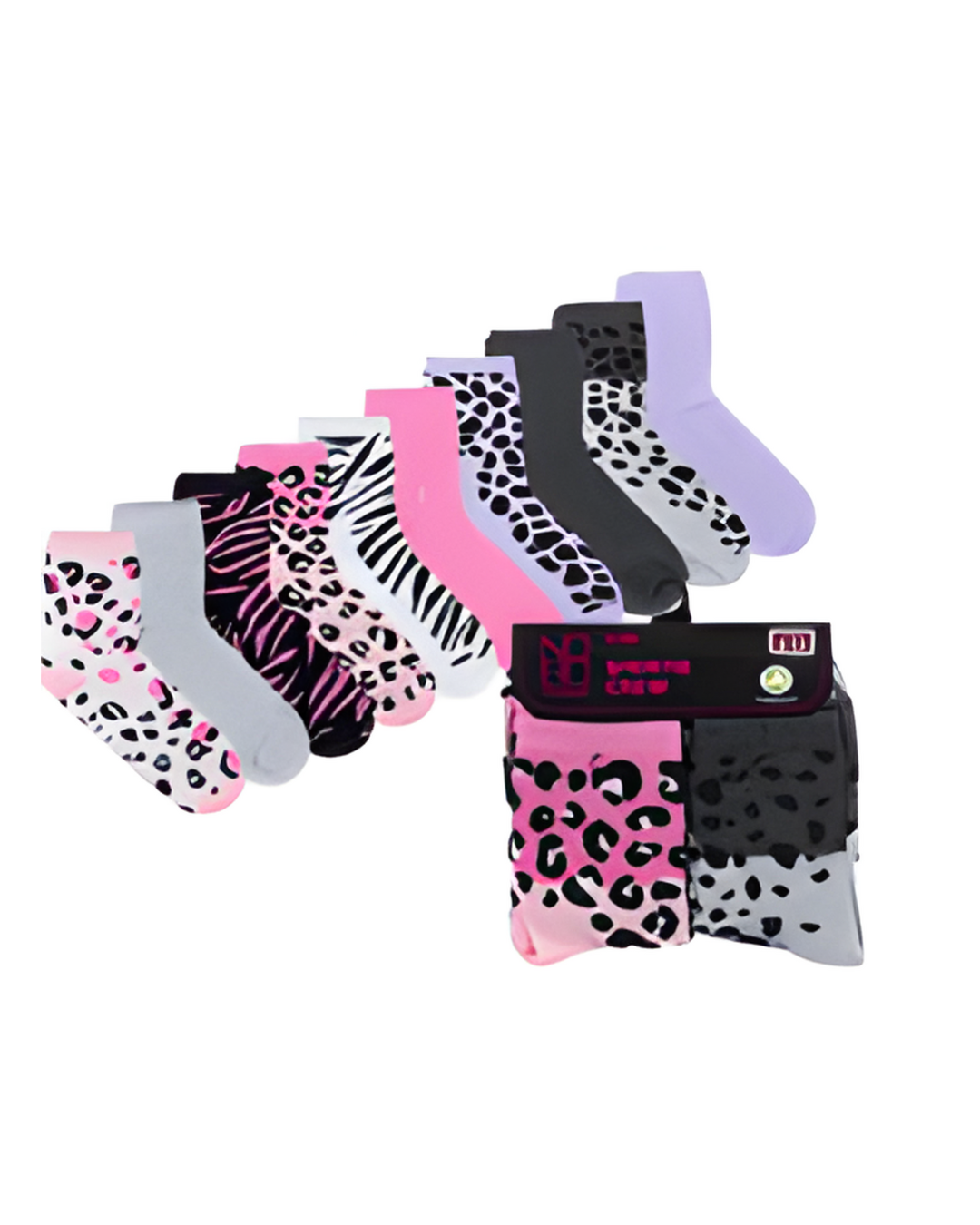 SOCKS,10pk size4-10 CREW ANIMA