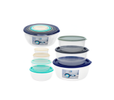 FOOD CONTAINER W/LID, 7pcs AST