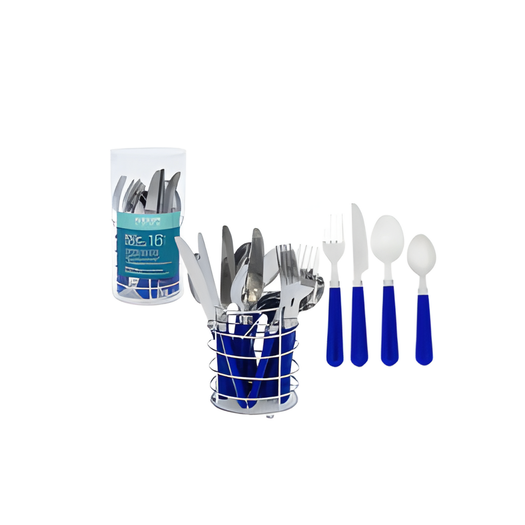 FLATWARE SET,16pc S.S.w/PP HND