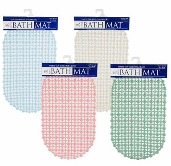 26.7"x14.9" PVC Bath Mat – 4 Assorted Designs