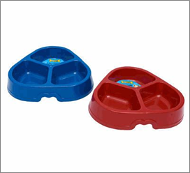 Large Pet Dish with 3 Sections – 2 Assorted