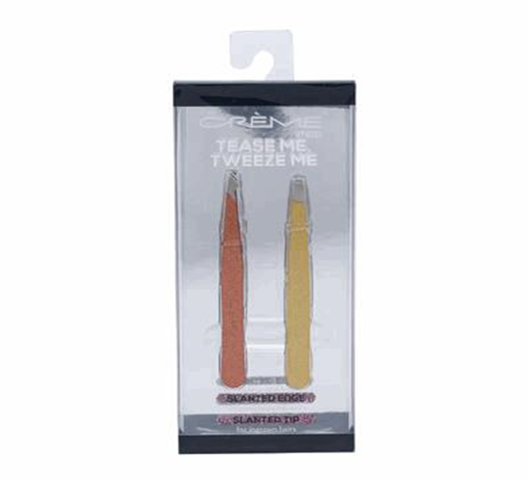 2-Piece Slanted Edge Tweezer Set – Precision Hair Eyebrow Tools