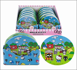 COASTER SET WITH HOLDER, 7-PC, 3.75" ROUND