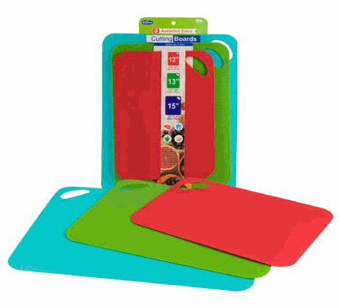 3-Piece Cutting Board Set – 3 Color Kitchen Boards