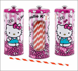 Straw Holder 8.25"H – Hello Kitty Design