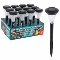 Solar LED Garden Light 13-Inch Plastic Lamp