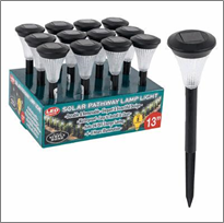 Solar LED Garden Light 13-Inch Plastic Lamp